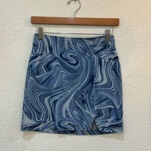 Wild Fable Swirl Print Denim Mini Skirt Size 0